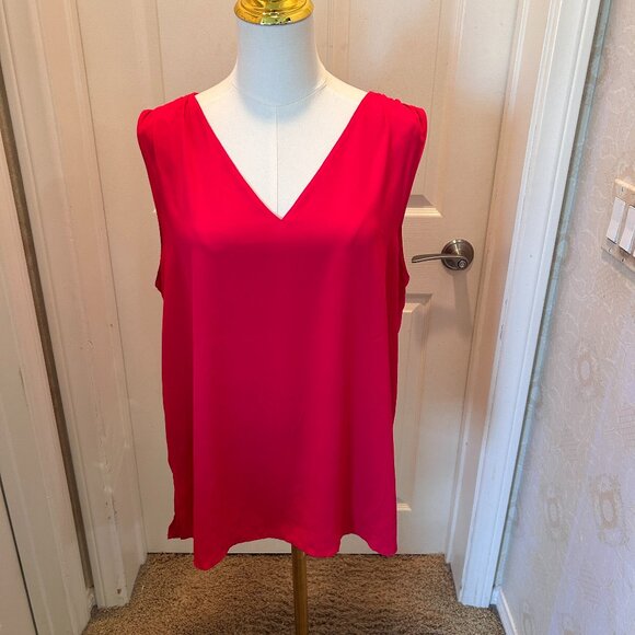 ANN TAYLOR Red Tank Shell Blouse in Women's Size Large - Picture 1 of 7